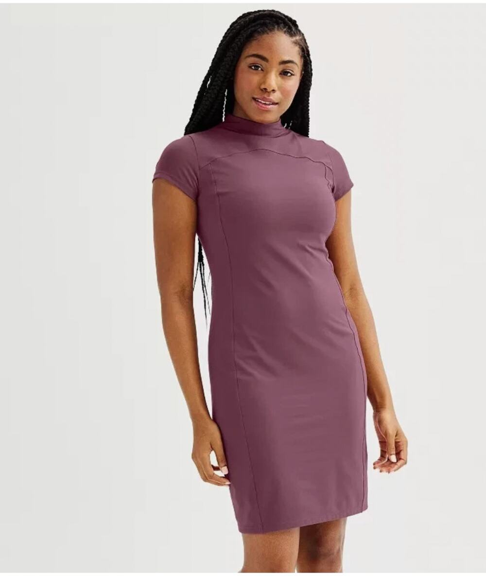 NWT FLX Affirmation Travel Leisure Short Sleeve Athletic Dress Purple size L